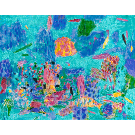 ケン・ドーンの絵画作品　タイトルは、december-reef-2001.